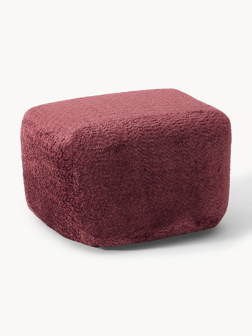 Wolke Sofa Ottoman in Teddy Bouclé — Burgundy