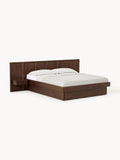 Nanto Wooden Bed with Bedside Tables and Headboard — Taupe