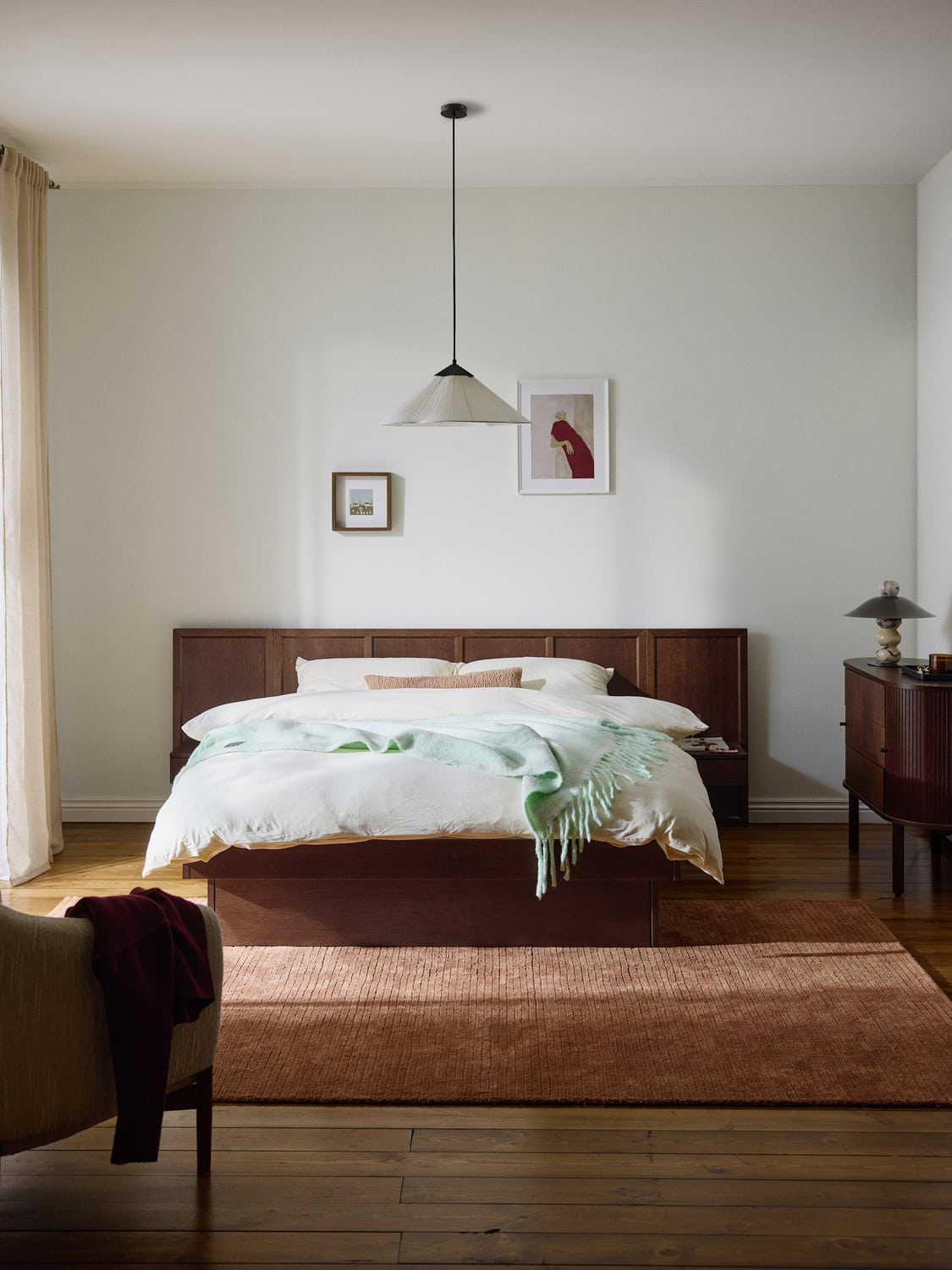 Nanto Wooden Bed with Bedside Tables and Headboard — Taupe