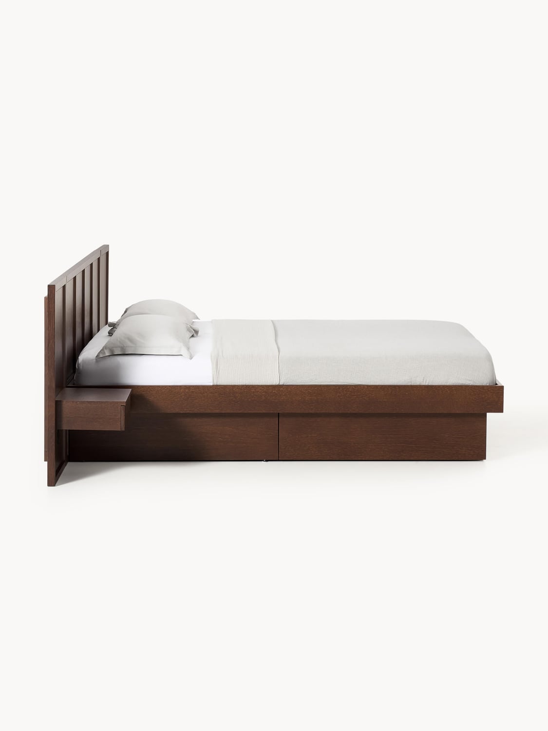 Nanto Wooden Bed with Bedside Tables and Headboard — Taupe