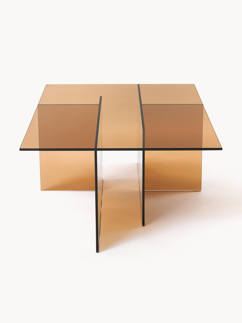 Anouk Glass-Coffee Table, B 102 cm — Terracotta