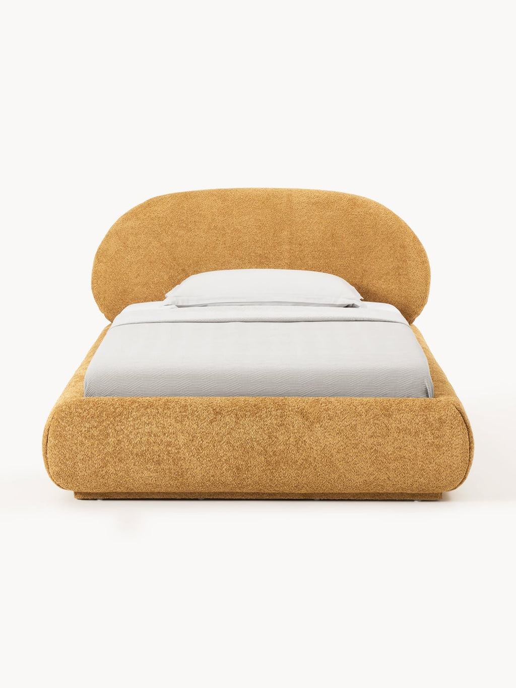 Alba Single Bed in Teddy Bouclé — Sand