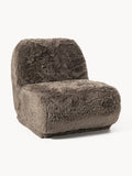 Emie Lounge Chair in Faux Fur — Brown