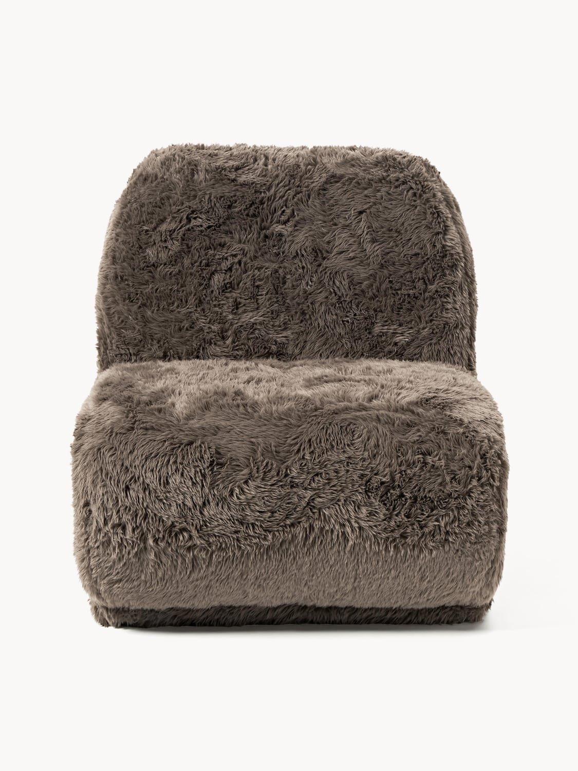 Emie Lounge Chair in Faux Fur — Brown