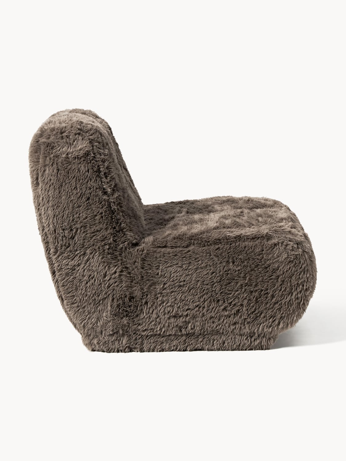Emie Lounge Chair in Faux Fur — Brown