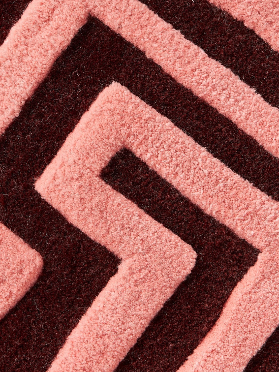 Monty Hand-Tufted Wool Rug with Raised High-Low-Texture — Rust