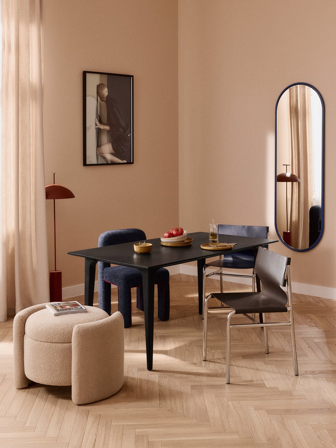Archie Dining Table in Mango Wood, in various sizes — Stone Grey