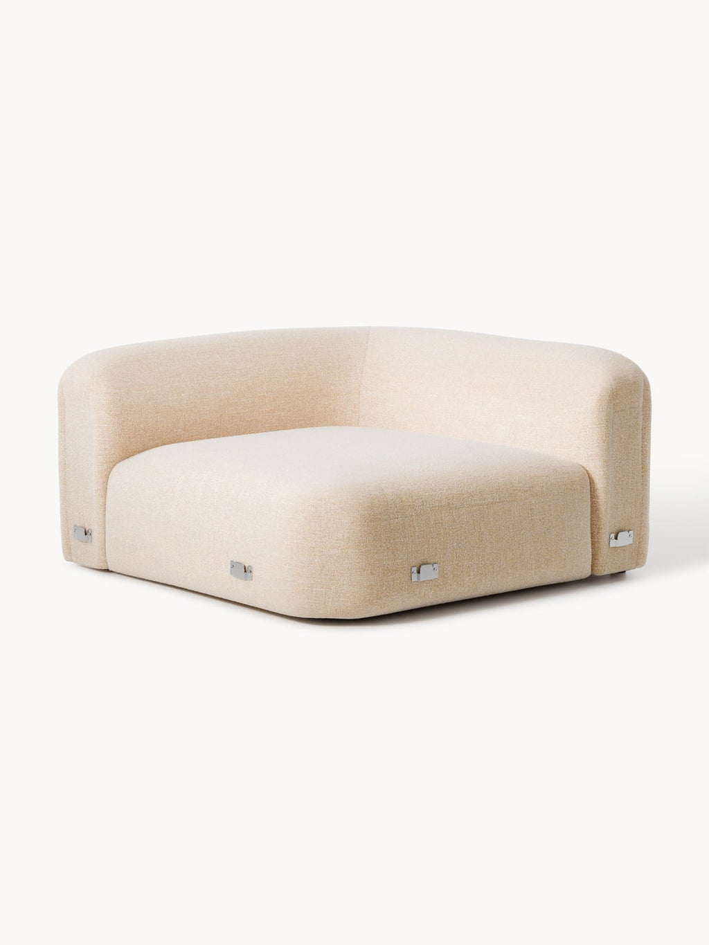 Wolke Round Bouclé Corner Module — Blush