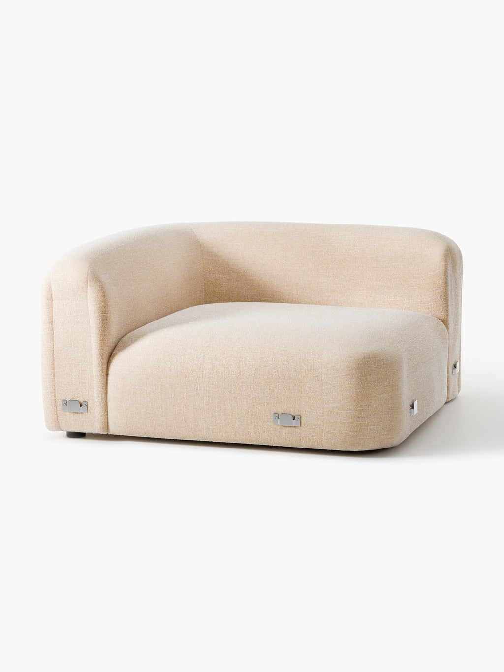 Wolke Round Bouclé Corner Module — Blush