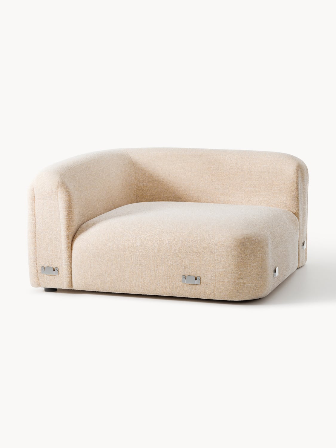 Wolke Round Bouclé Corner Module — Blush