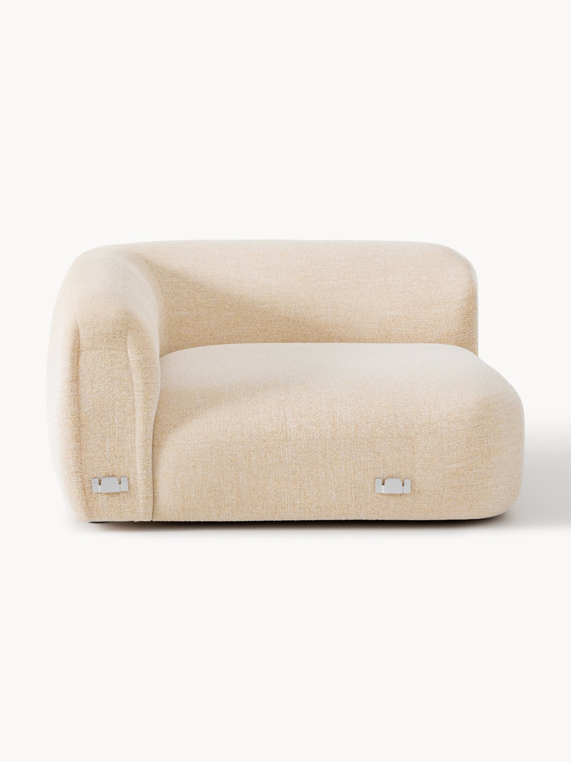 Wolke Round Bouclé Corner Module — Blush