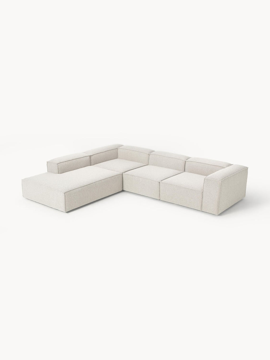 Lennon Modular XL Corner Sofa (4-seater) in Bouclé — Light Grey