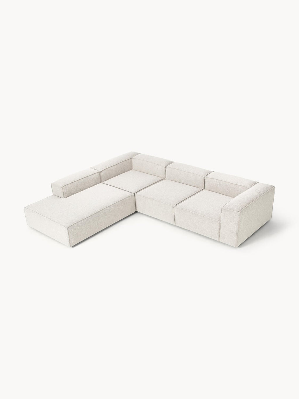 Lennon Modular XL Corner Sofa (4-seater) in Bouclé — Light Grey
