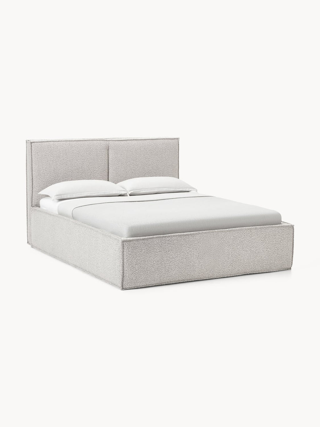 Dream Bouclé Upholstered Bed — Light Grey