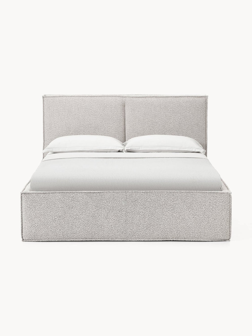 Dream Bouclé Upholstered Bed — Light Grey