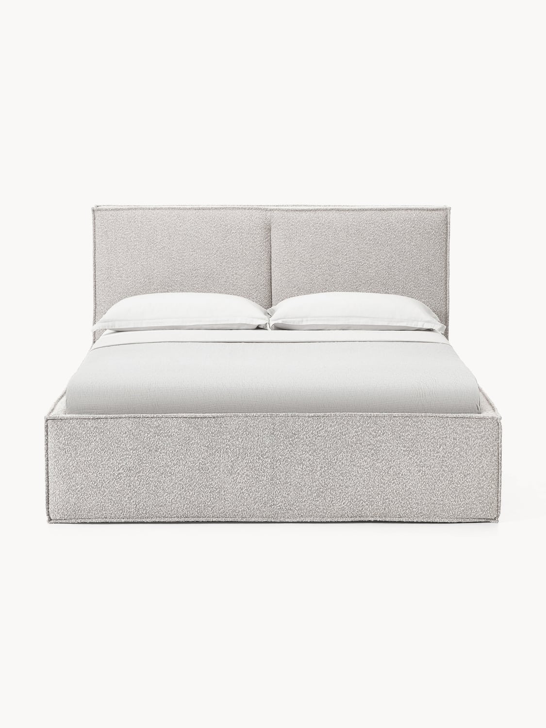 Dream Bouclé Upholstered Bed — Light Grey