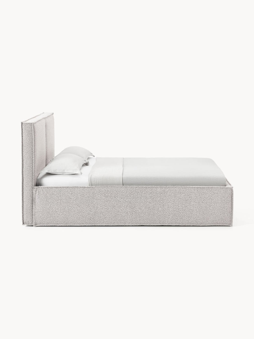 Dream Bouclé Upholstered Bed — Light Grey