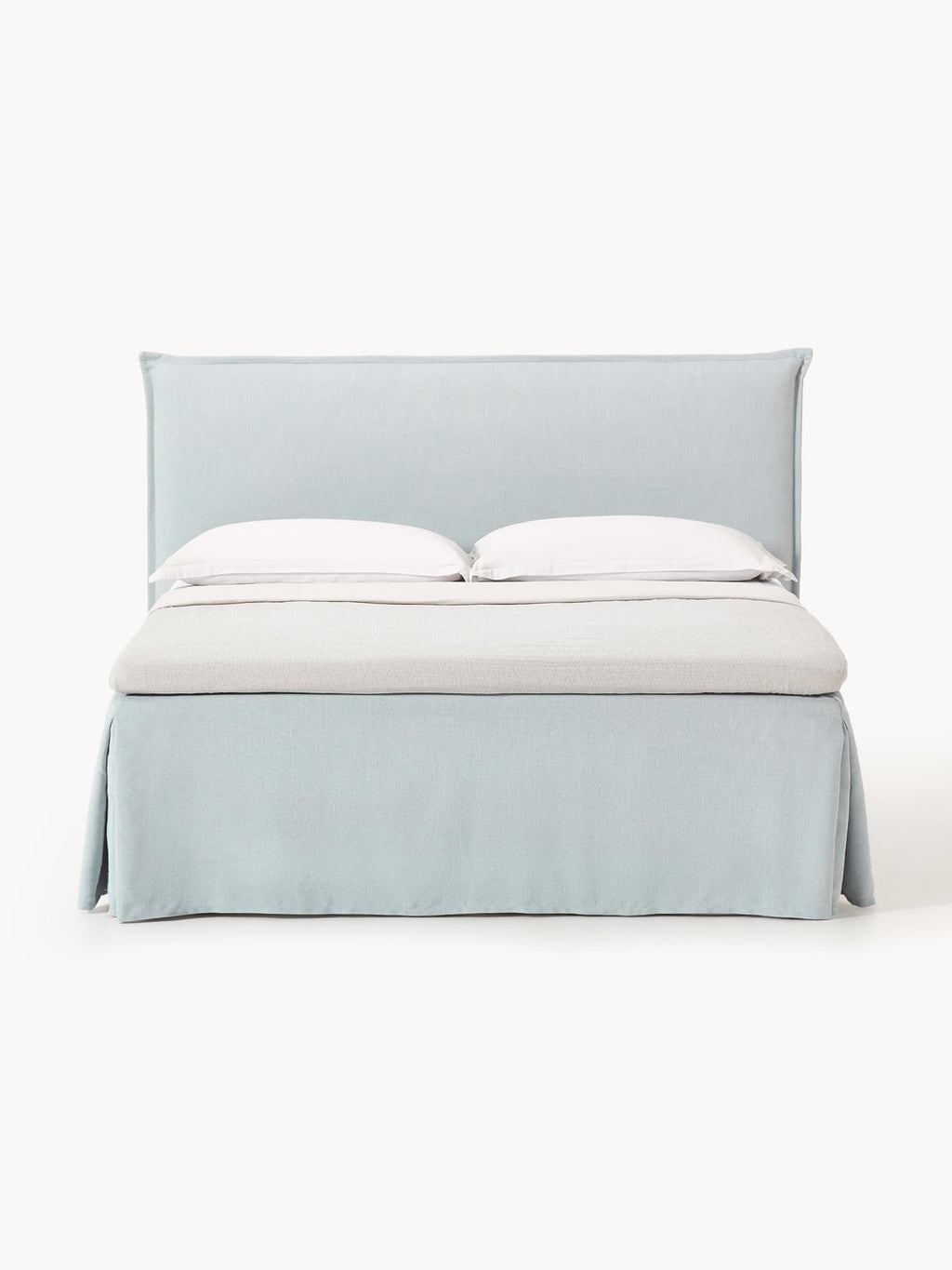 Viola Box-Spring Bed — Light Grey
