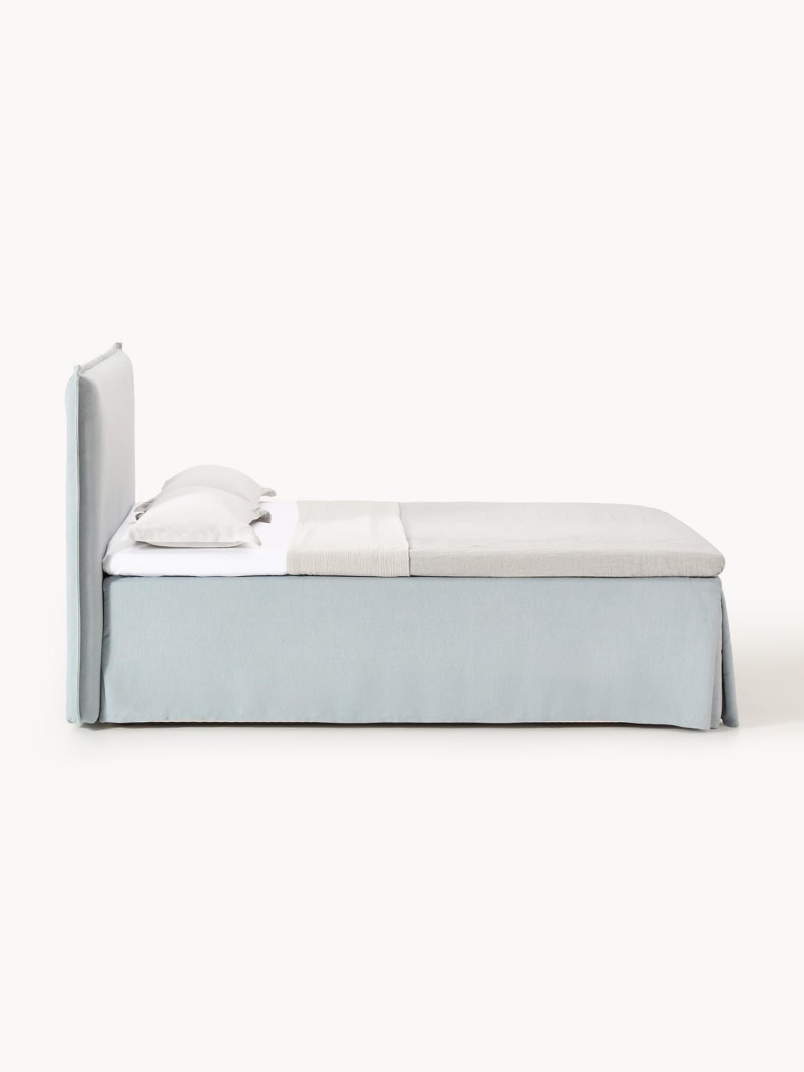 Viola Box-Spring Bed — Light Grey