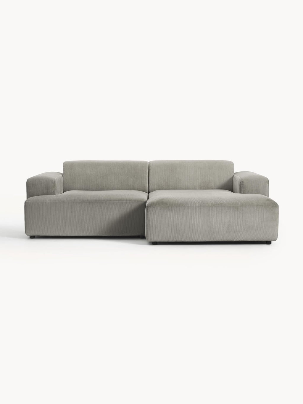 Melva Corduroy Corner Sofa (3-seater) — Greige