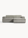 Melva Corduroy Corner Sofa (3-seater) — Greige