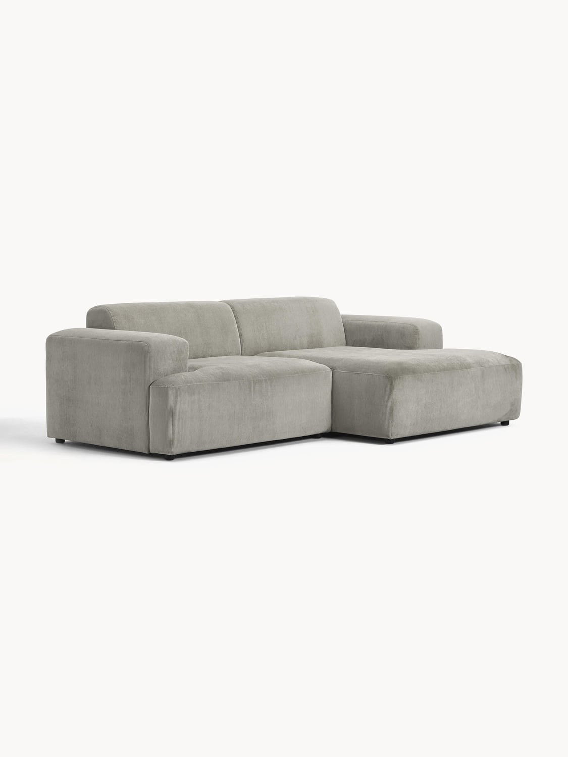 Melva Corduroy Corner Sofa (3-seater) — Greige