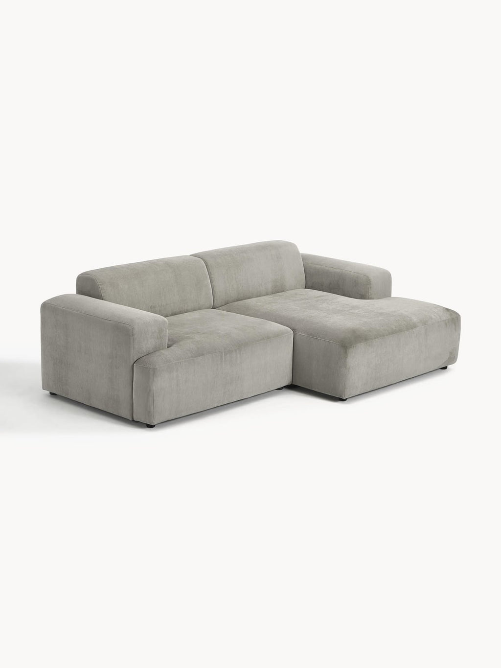 Melva Corduroy Corner Sofa (3-seater) — Greige
