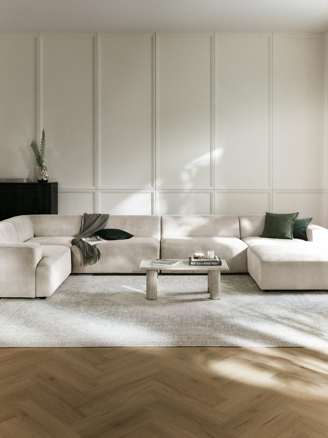 Melva XL Corduroy-Sofa — Oatmeal