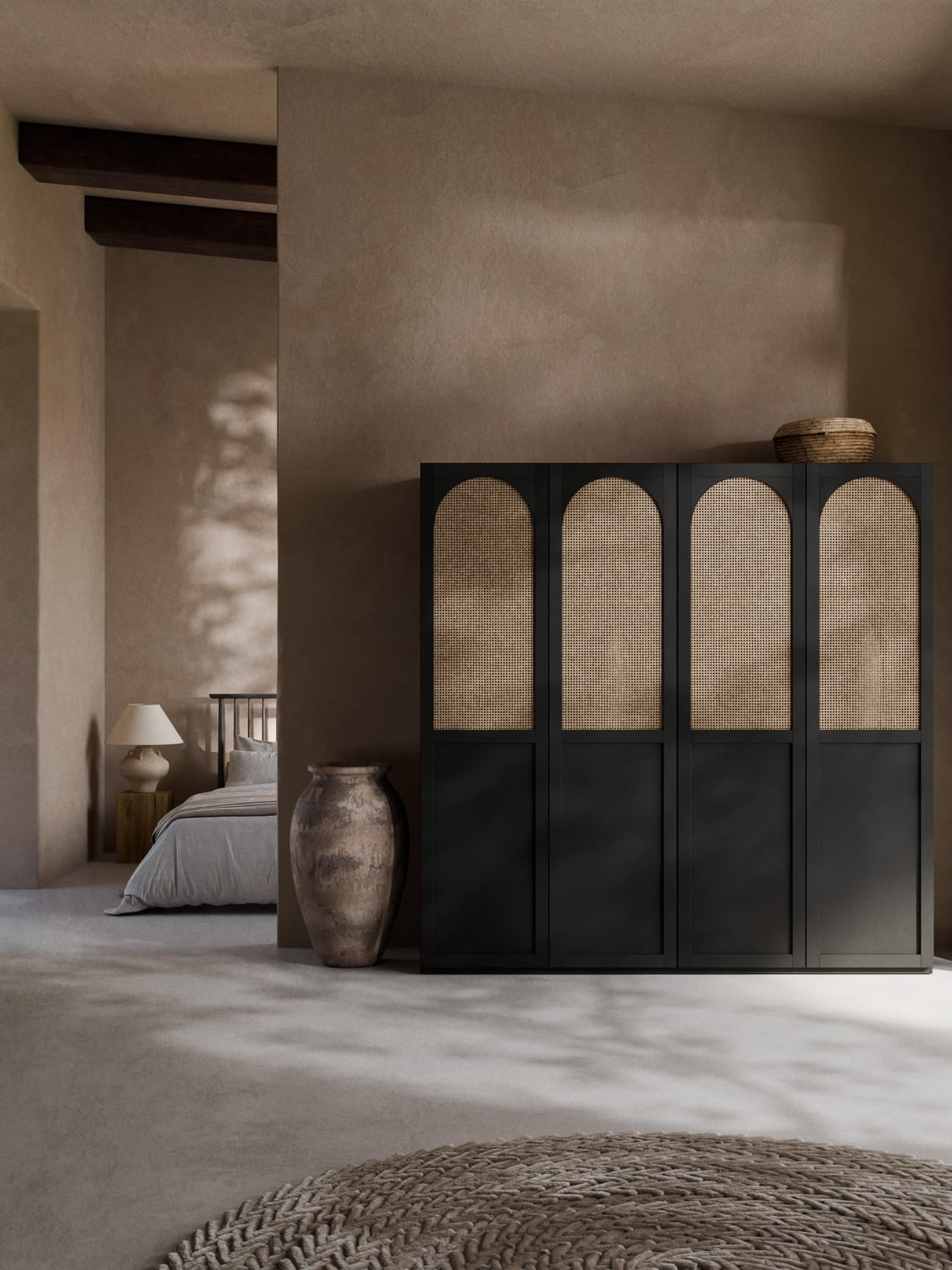Jeanne Modular Hinged-Door Wardrobe, 200 cm Width, in various sizes — Anthracite