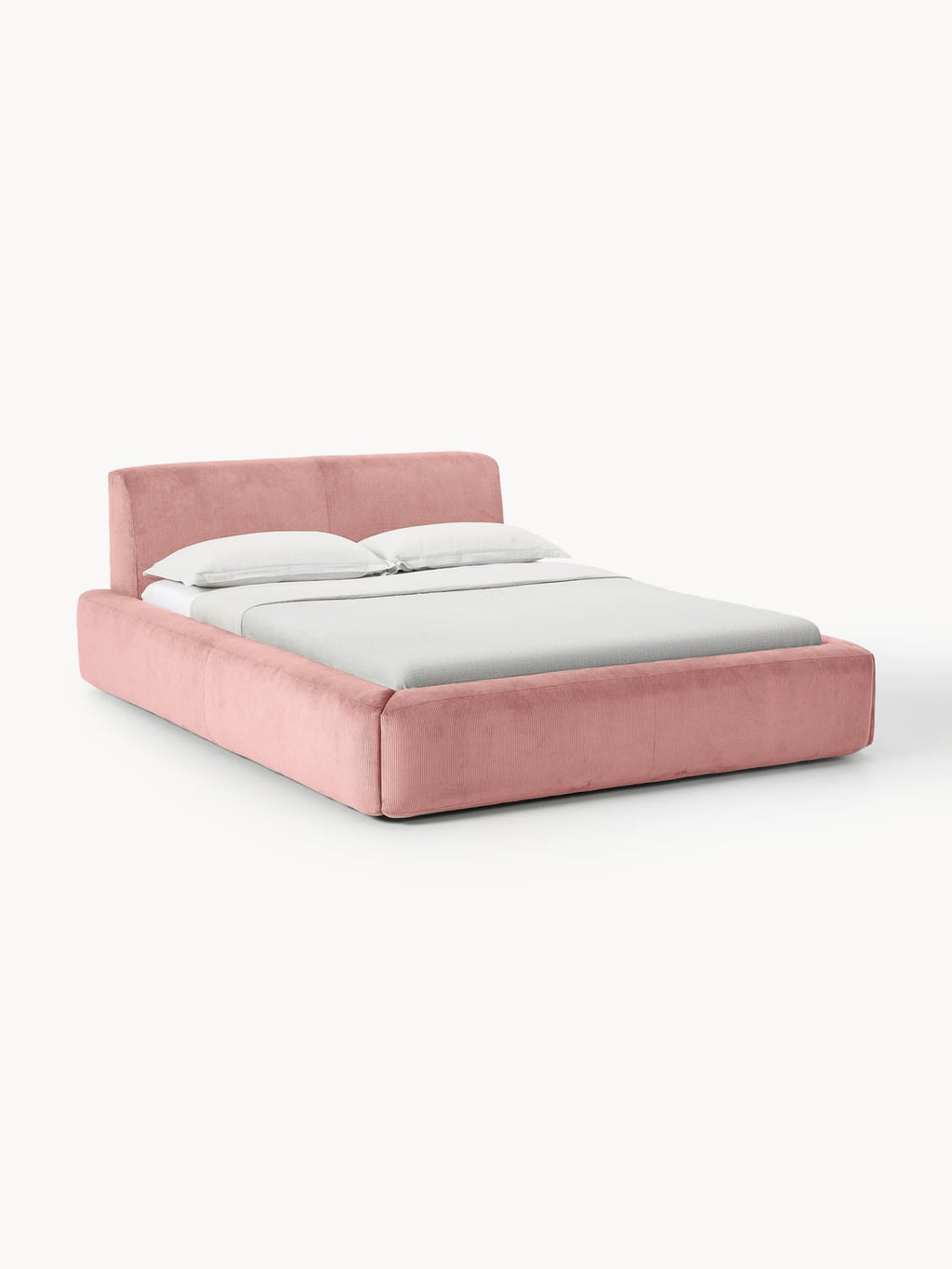 Melva Upholstered Bed with Storage — Pink
