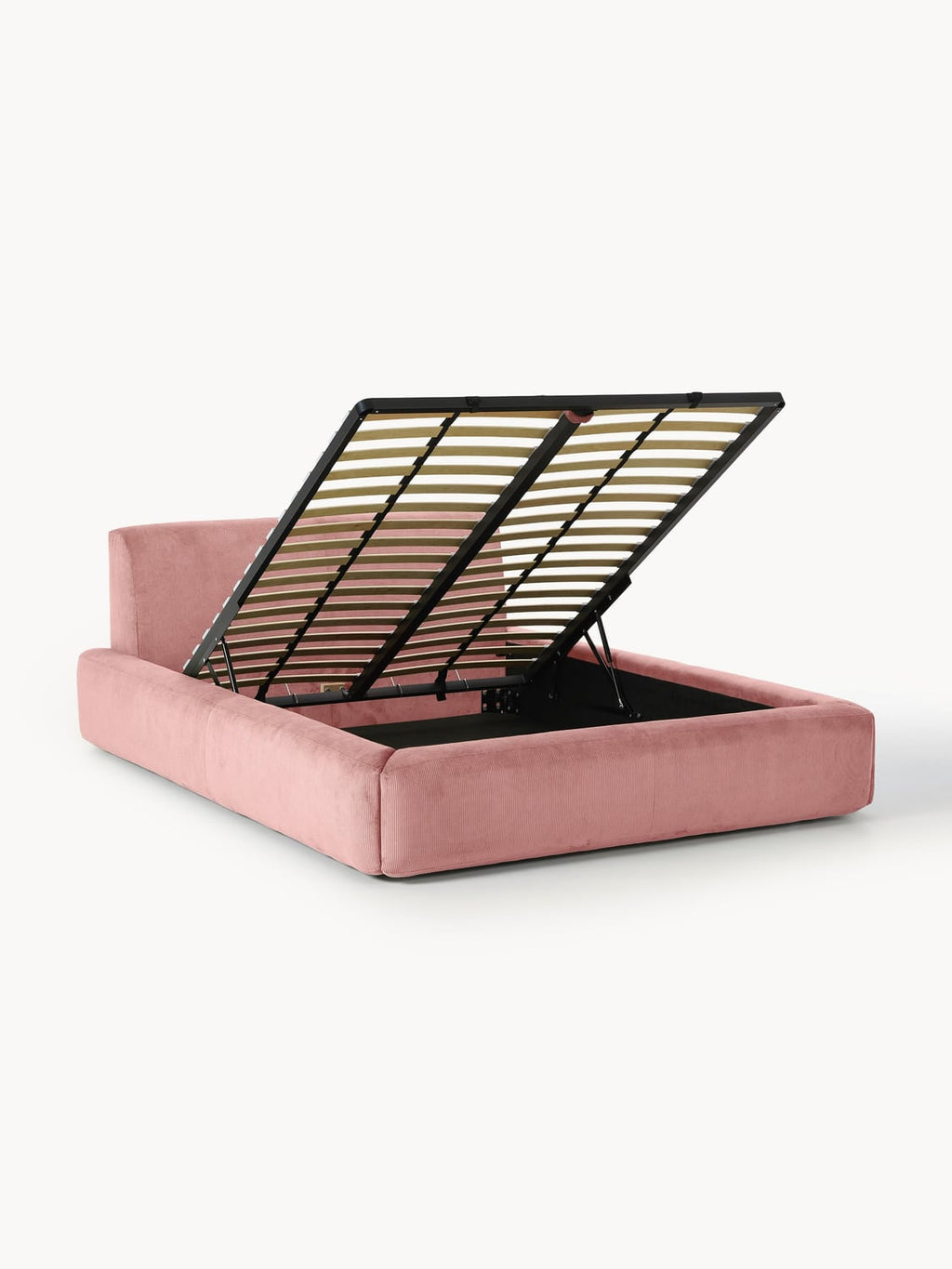 Melva Upholstered Bed with Storage — Pink