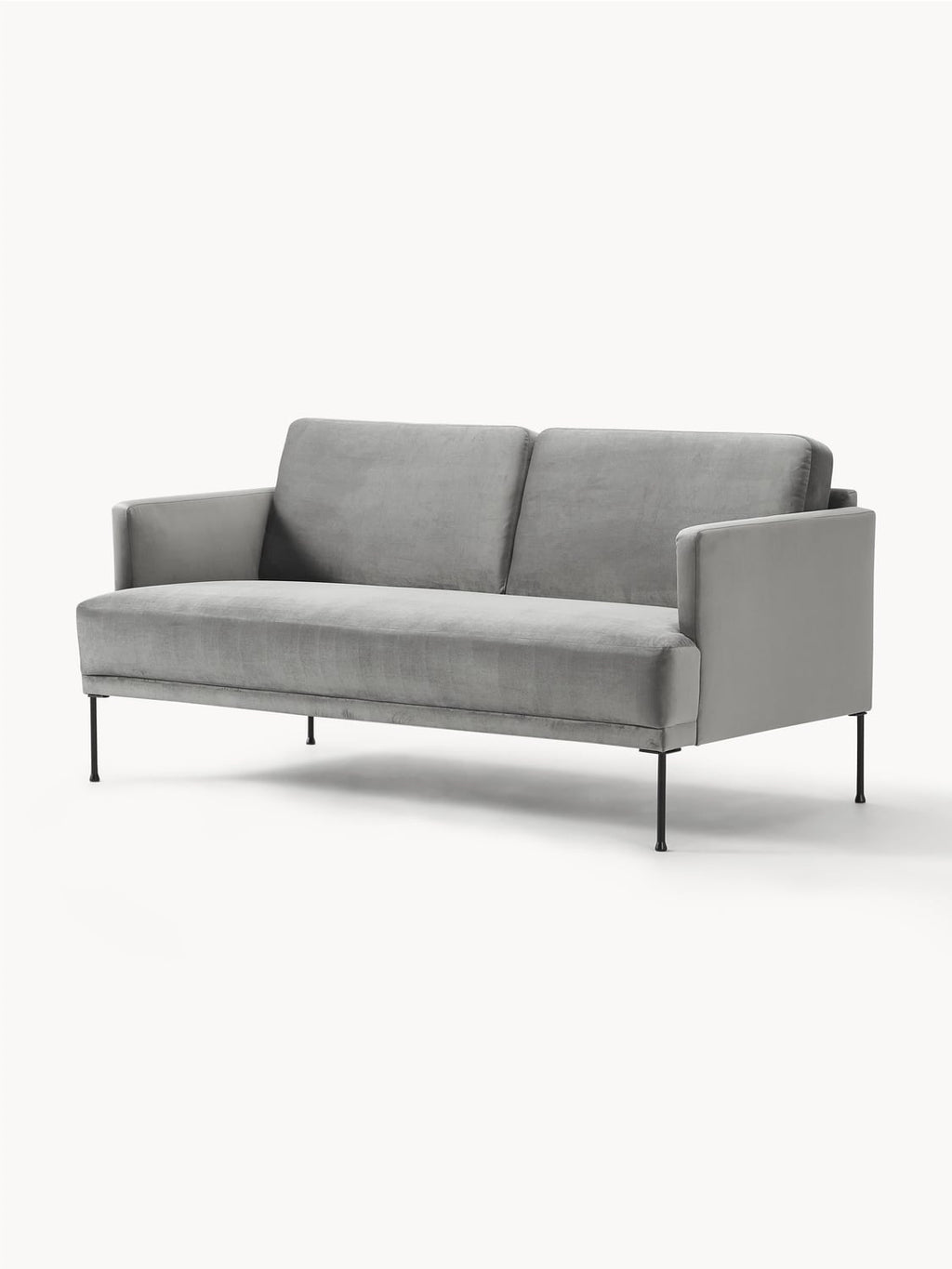 Fluente Velvet-Sofa (2-seater) — Grey