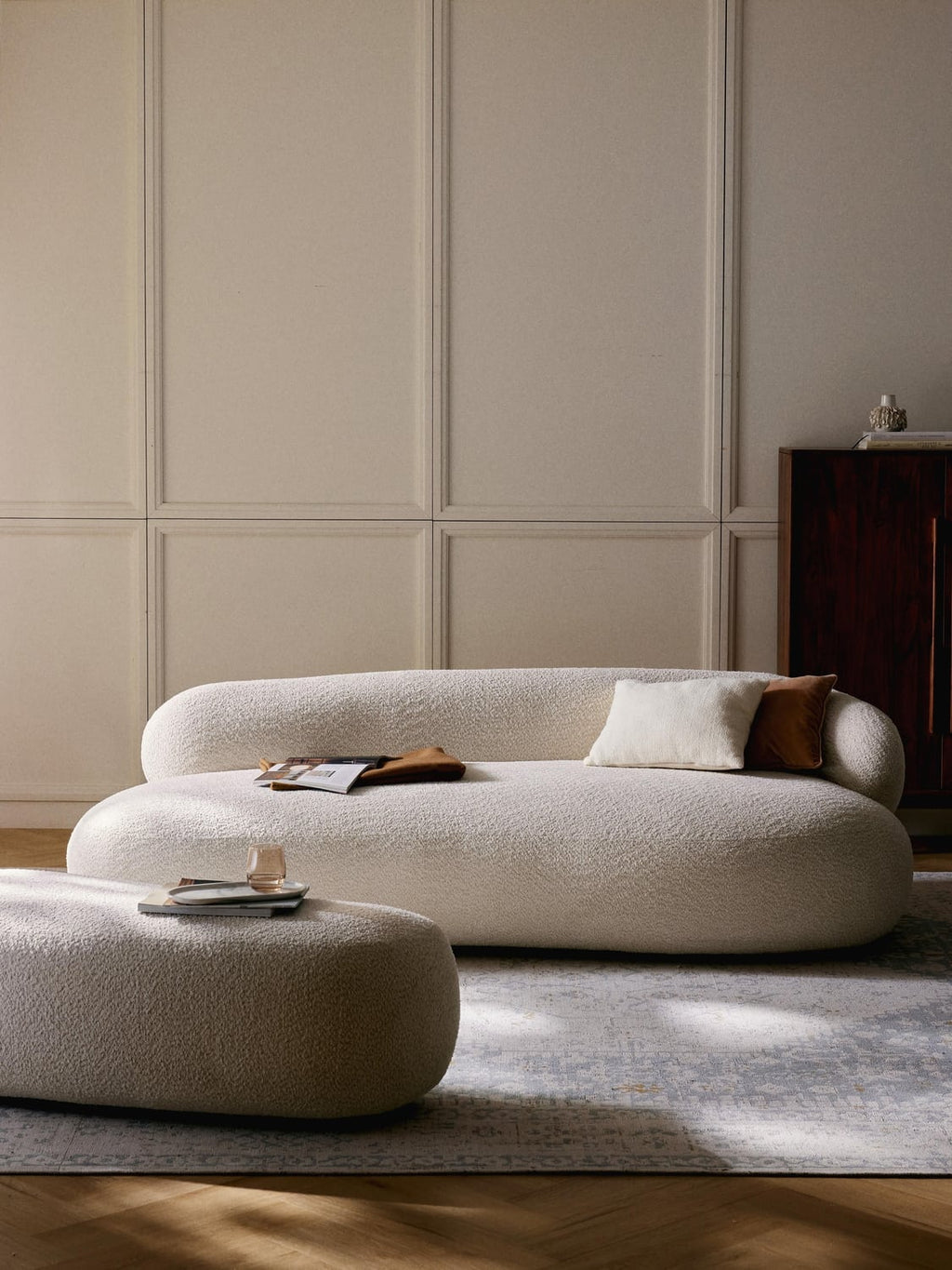 Alba Sofa (3-seater) in Teddy Bouclé — Off-White