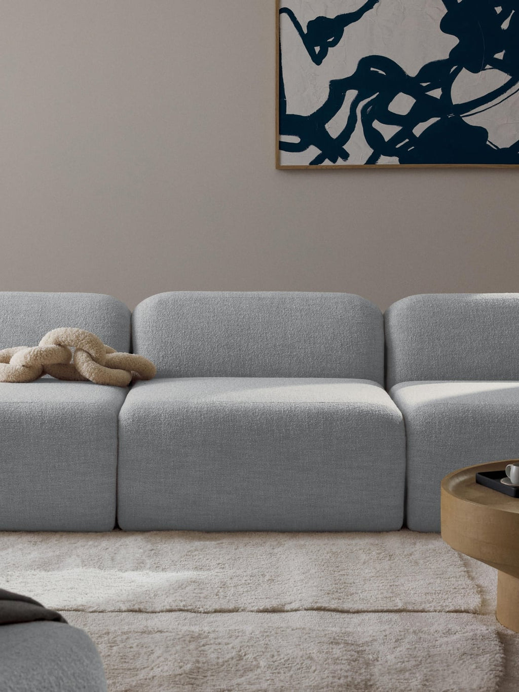 Wolke Bouclé Middle Module — Light Grey