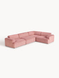 Melva Large Corduroy Corner Sofa (4-seater) — Pink