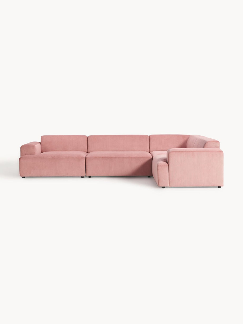 Melva Large Corduroy Corner Sofa (4-seater) — Pink