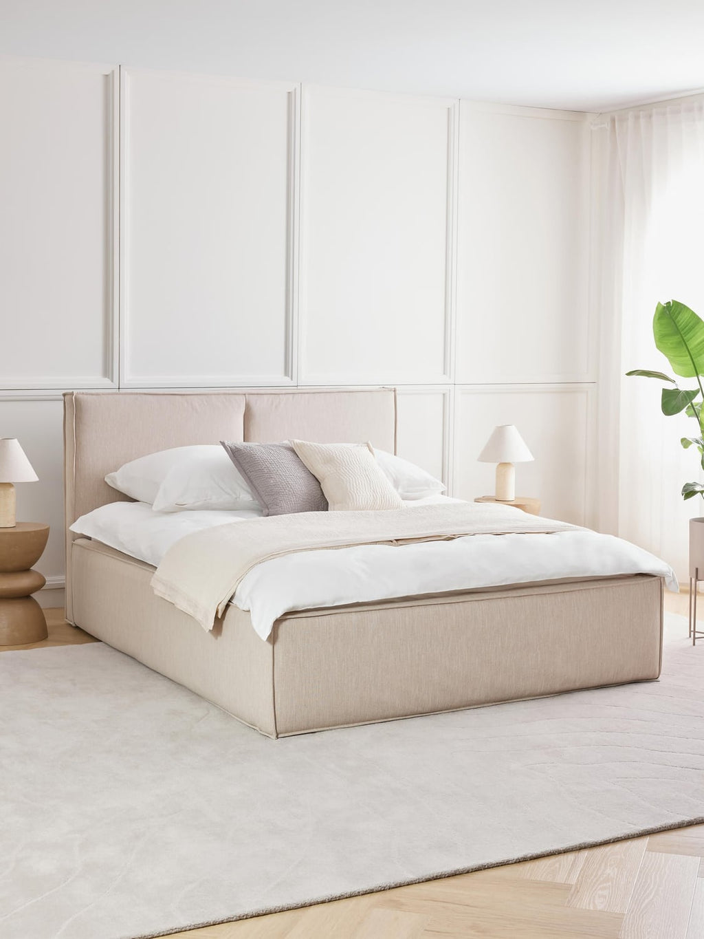 Dream Upholstered Bed — Oatmeal