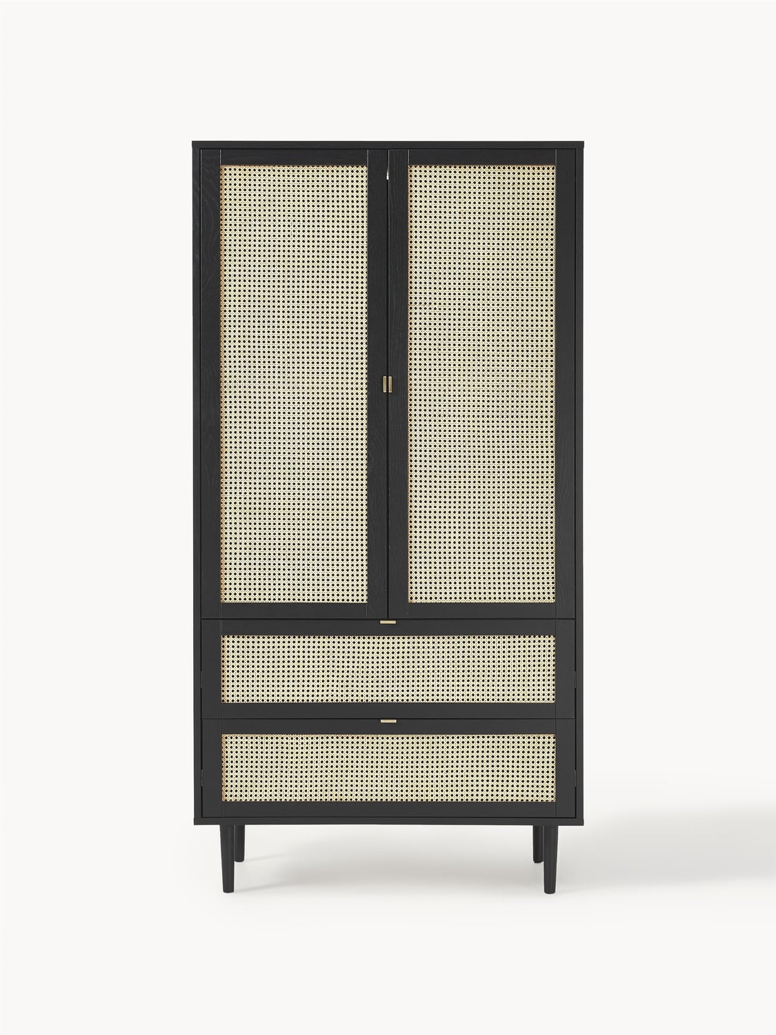 Aries Small Wardrobe with Viennese Cane, 2-door — Dark Grey