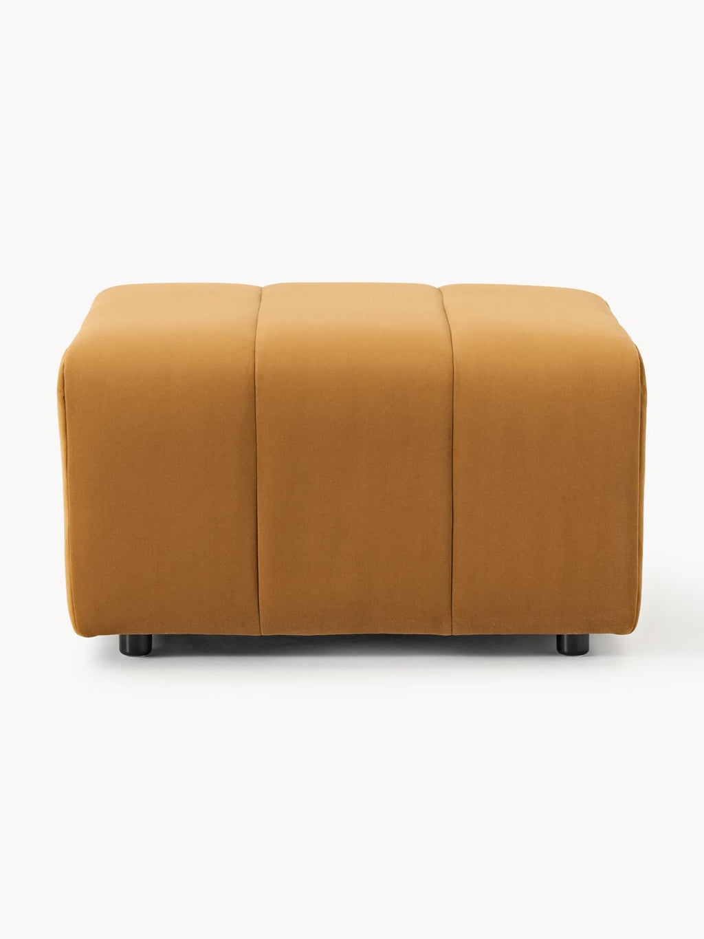 Lena Velvet-Sofa Ottoman — Ochre