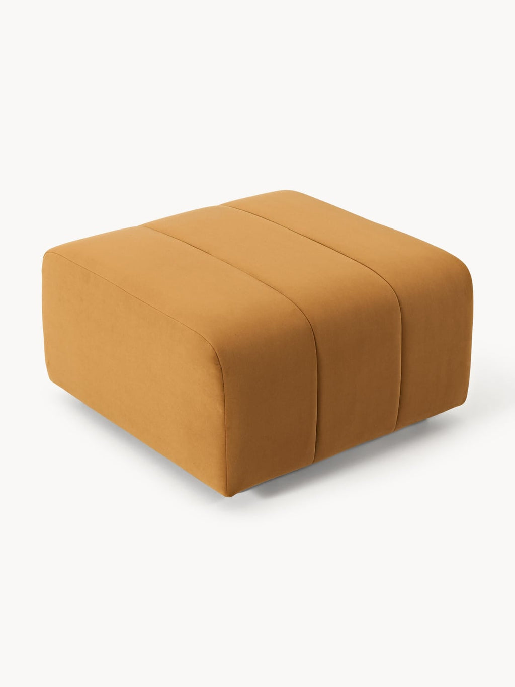 Lena Velvet-Sofa Ottoman — Ochre