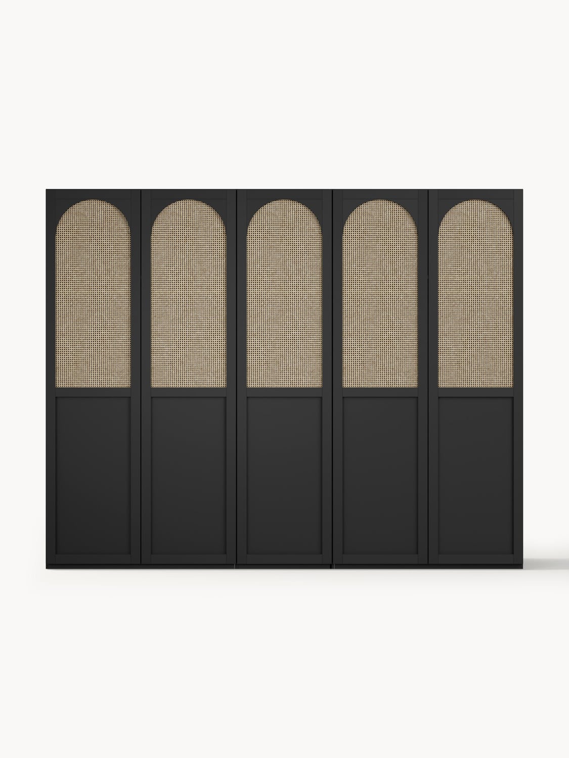Jeanne Modular Hinged-Door Wardrobe, 250 cm Width, in various sizes — Anthracite