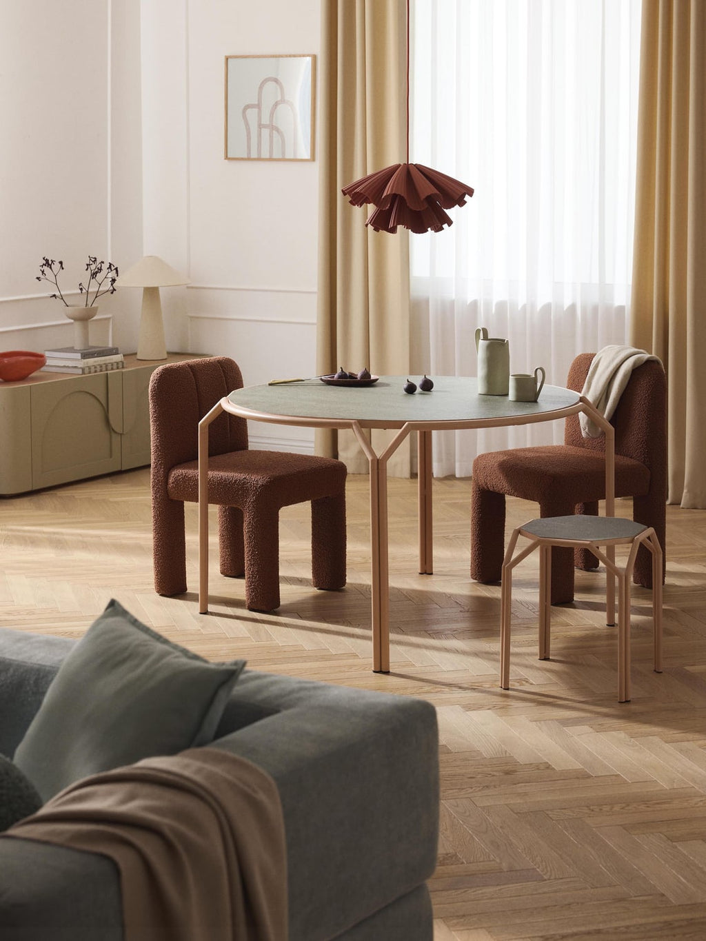 Danilo Round Dining Table, Ø 120 cm — Blush
