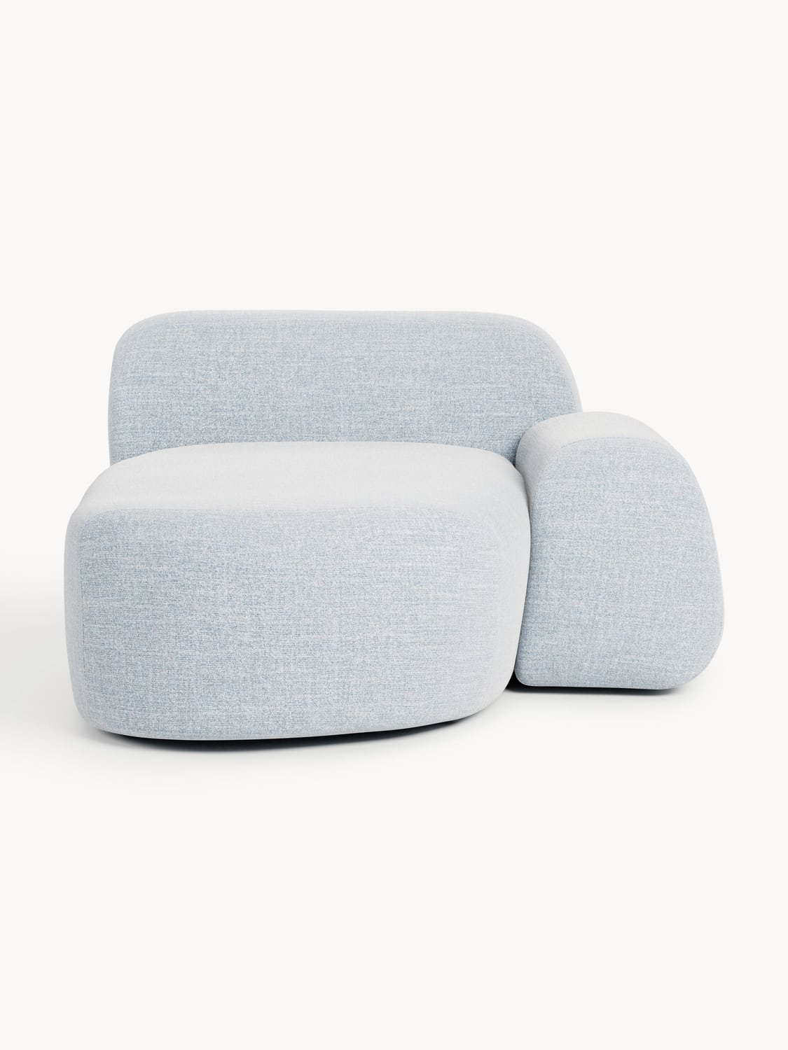 Wolke Bouclé-Chaise-Corner Module — Light Grey