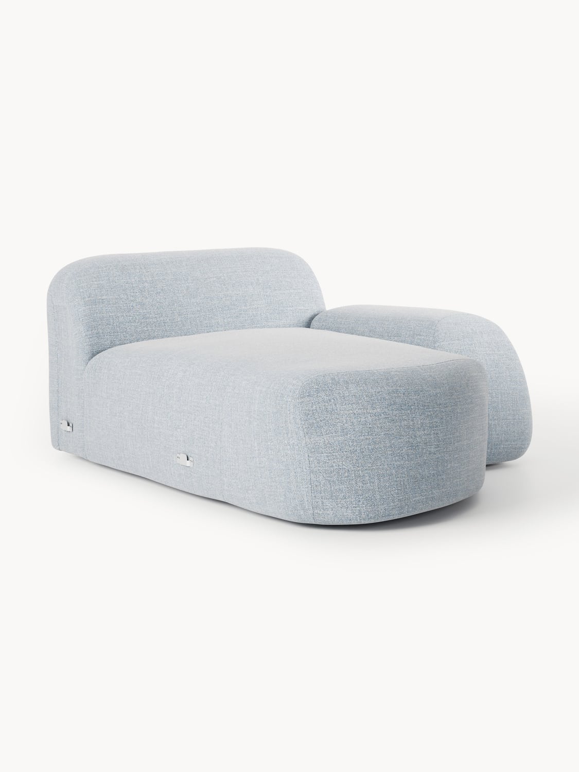 Wolke Bouclé-Chaise-Corner Module — Light Grey