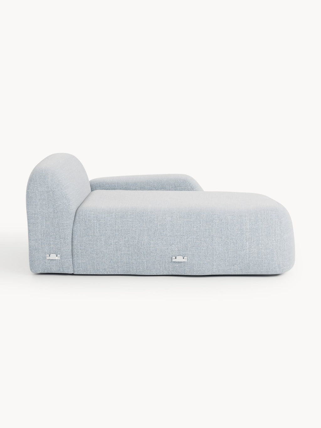Wolke Bouclé-Chaise-Corner Module — Light Grey