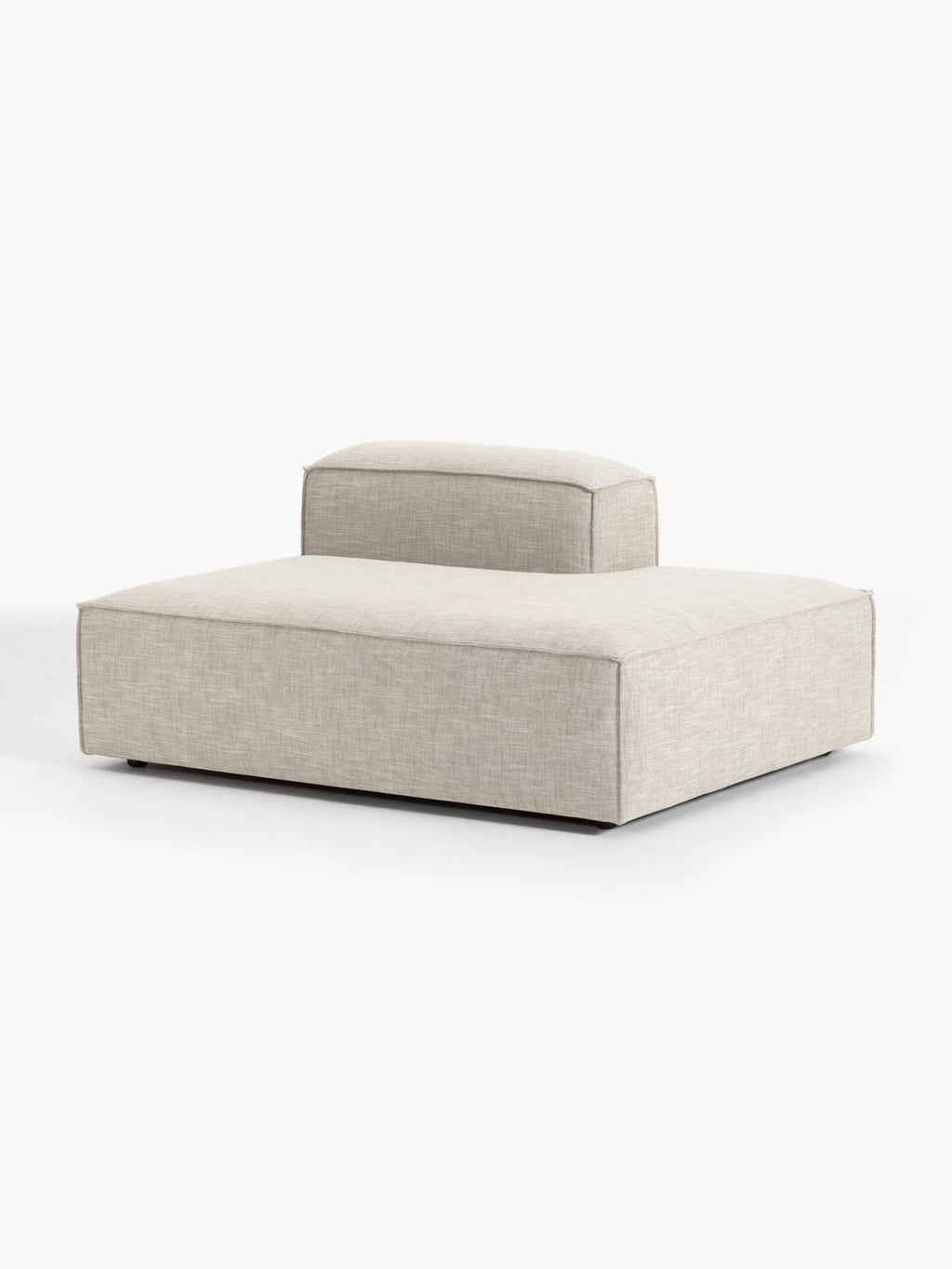 Lennon Ottoman Module in Linen Blend — Oatmeal
