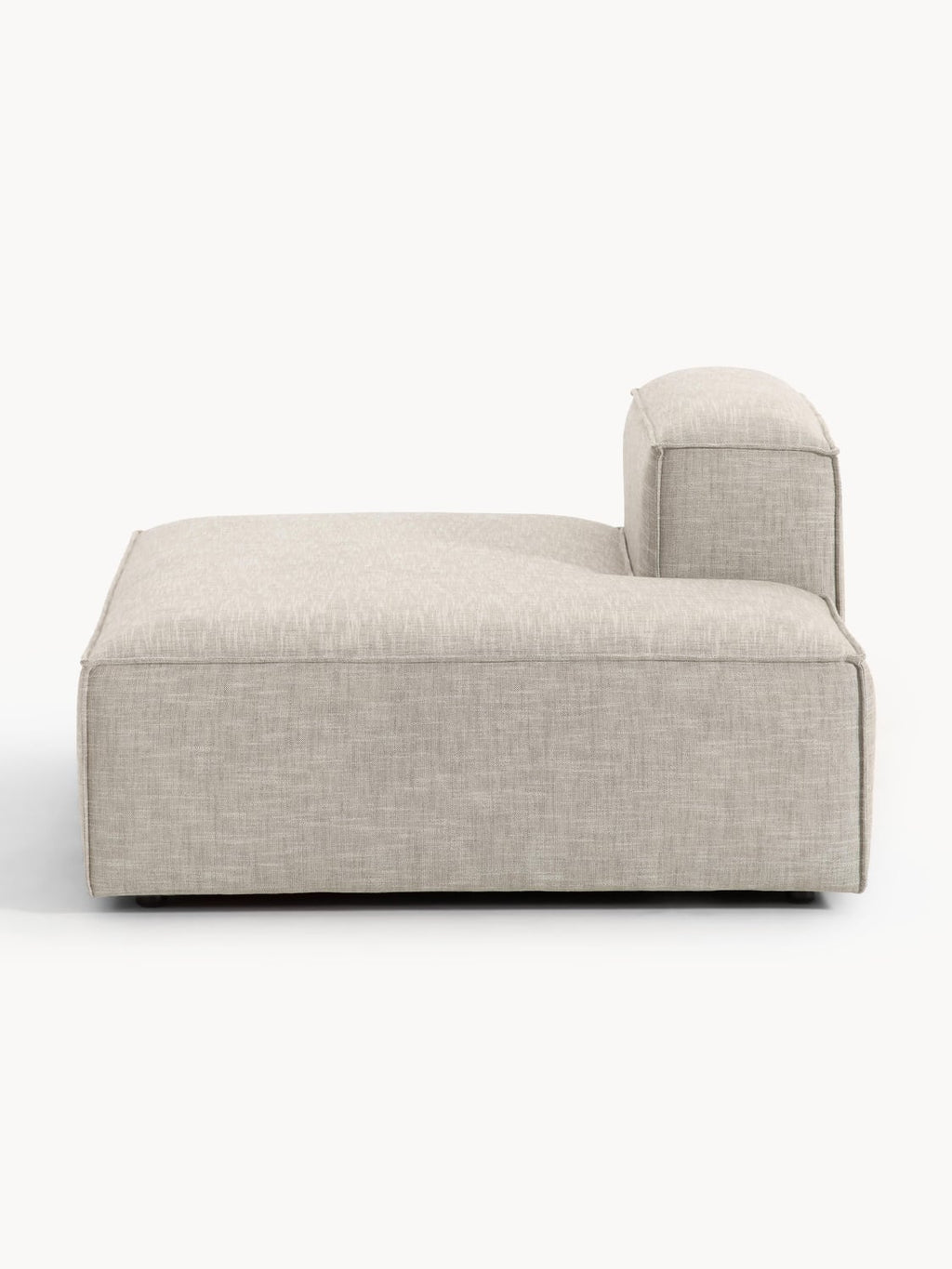 Lennon Ottoman Module in Linen Blend — Oatmeal