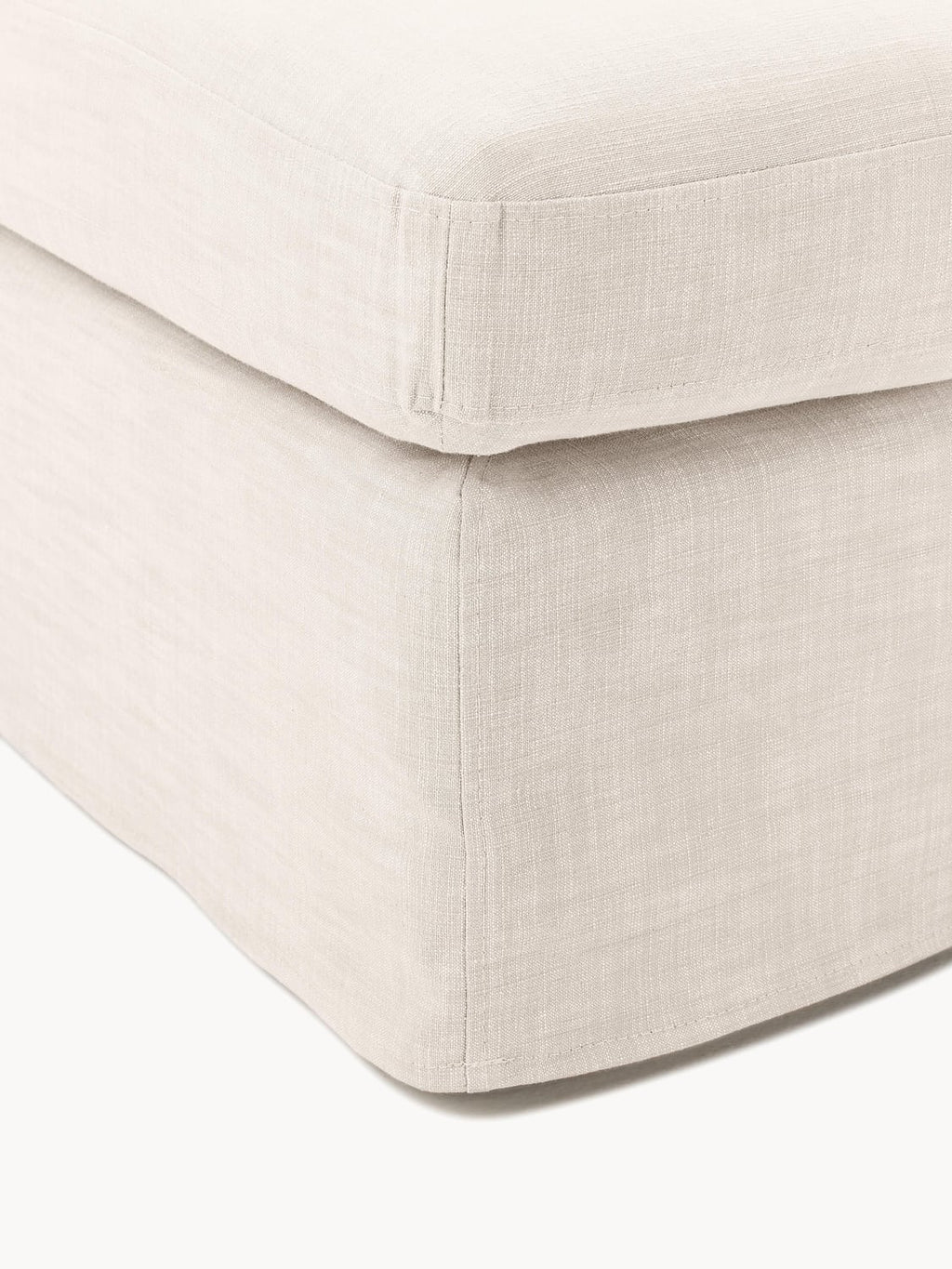 Russell Sofa Ottoman with removable covers — Off-White