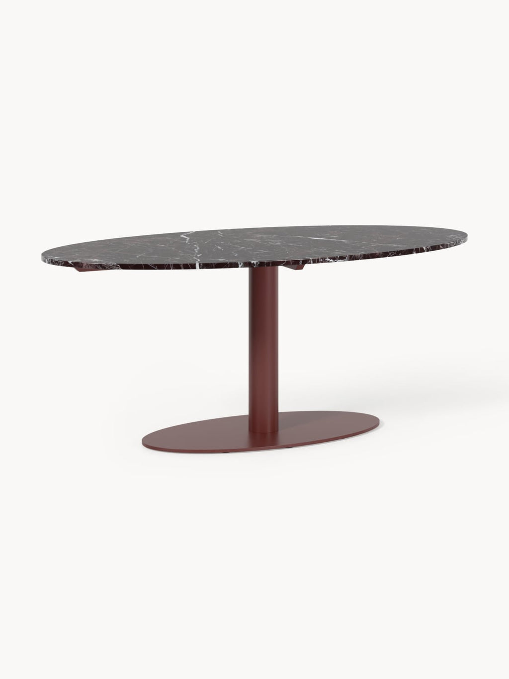Miley Oval Marble-Dining Table, 180 x 90 cm — Taupe