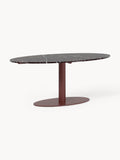 Miley Oval Marble-Dining Table, 180 x 90 cm — Taupe